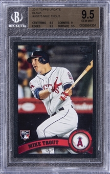2011 Topps Update Black #US175 Mike Trout Rookie Card (#57/60) – BGS GEM MINT 9.5